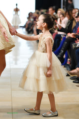 embellished gold lace dress
