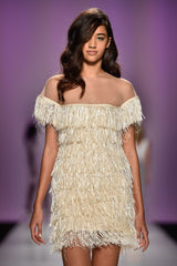 Fitted fringe cocktail dress