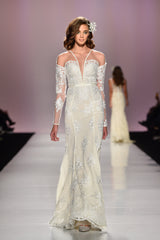 Off shoulder long sleeve gown