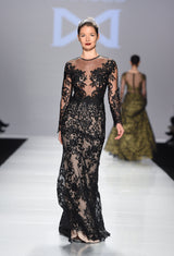 High collar silk dress