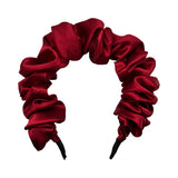 Deep Red Satin Scrunchie Headband
