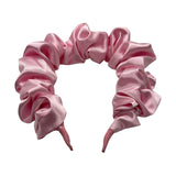 Flamingo Pink Satin Scrunchie Headband
