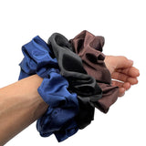 3 Pack Dark Mix Soft Satin Scrunchies
