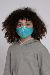 Kids Adjustable Baby Blue Black Soft Reversible Mask