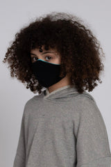 Kids Adjustable Baby Blue Black Soft Reversible Mask
