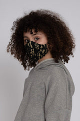 Kids Adjustable Black Lace Mask