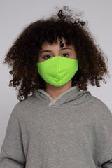 Kids Adjustable Neon Green Soft Reversible Mask