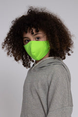 Kids Adjustable Neon Green Soft Reversible Mask