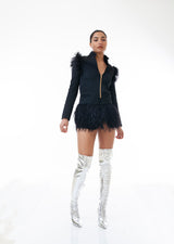 Lunella Ostrich Coat Dress