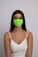 Neon Green Black Soft Reversible Mask