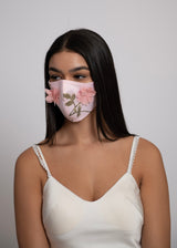 Adjustable Pink 3D Floral Lightweight Organza Mask