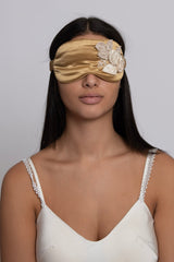 3D Gold Floral Silk Sleep Eye Masks