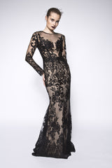 High collar silk dress