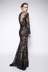 High collar silk dress