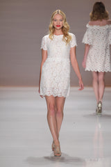 White lace mini dress