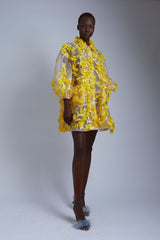 Hinata 3D Floral Coat Dress