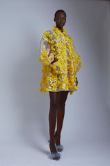 Hinata 3D Floral Coat Dress