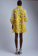 Hinata 3D Floral Coat Dress