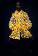 Hinata 3D Floral Coat Dress