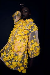 Hinata 3D Floral Coat Dress