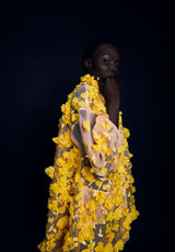Hinata 3D Floral Coat Dress