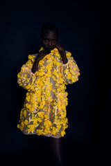 Hinata 3D Floral Coat Dress