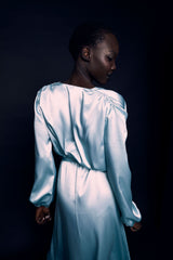 Aqua Silky Robe Gown