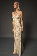 Champagne embellished dress