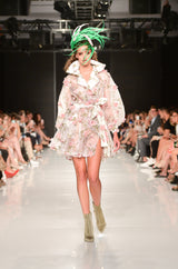 Hana Blush 3D Floral Coat Dress
