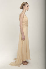 High low crepe gown