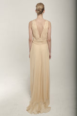 High low crepe gown