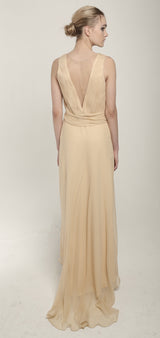 High low crepe gown