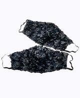 Black Ribbon 3D Flower Mask