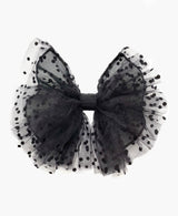 Ruffled Polka Dot Tulle Bow Hair Clip