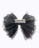 Ruffled Polka Dot Tulle Bow Hair Clip