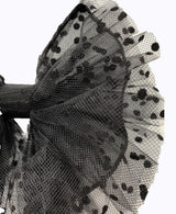 Ruffled Polka Dot Tulle Bow Hair Clip