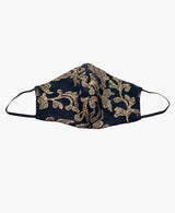 Black Gold Lace Organza Mask
