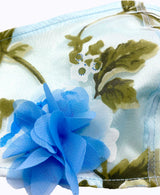 Adjustable Blue 3D Floral Lightweight Organza Mask