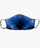 Navy Black Sequin Mask