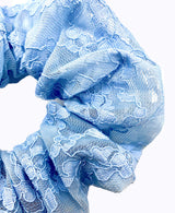 Blue Lace Organza Ultra Scrunchie