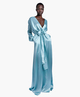 Aqua Silky Robe Gown