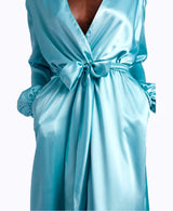 Aqua Silky Robe Gown
