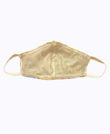 Blue Lemon Crochet Lace on Gold Lamé Mask