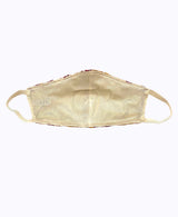 Burgundy Blush Crochet Lace on Gold Lamé Mask
