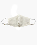 Adjustable Ivory Silver Pinstripe Mask