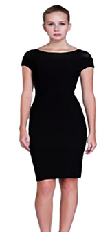 Mesh embellished stretch-knit dress