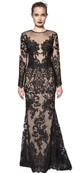 High collar silk dress