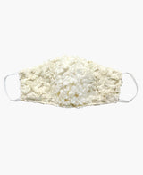 Ivory Ribbon 3D Flower Mask