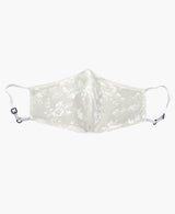 Adjustable Off White Jacquard Satin Mask