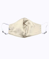 Adjustable Off White Jacquard Satin Mask